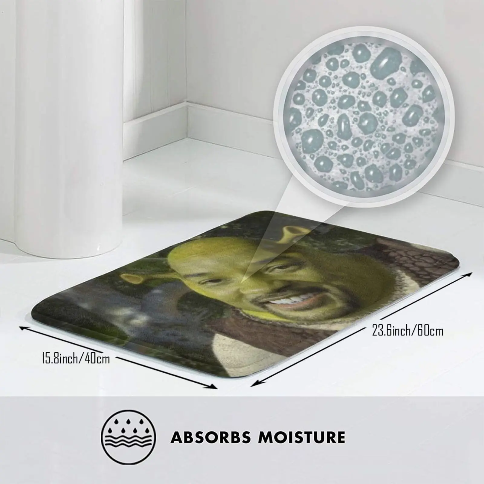 Коврик для входной двери Will Smith X Шрек коврик ванной Забавный мем мужчин в черном