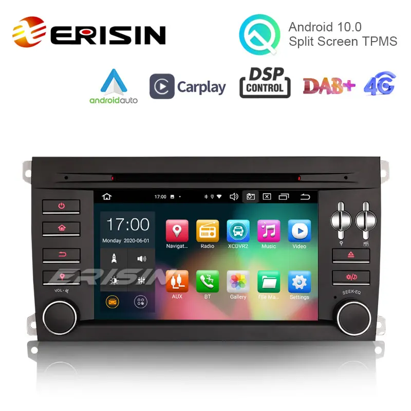 Автомагнитола erоформлена ES8197S 7-дюймовая Android 10 0 для Porsche Cayenne DSP CarPlay и Auto GPS TPMS DAB + 4G