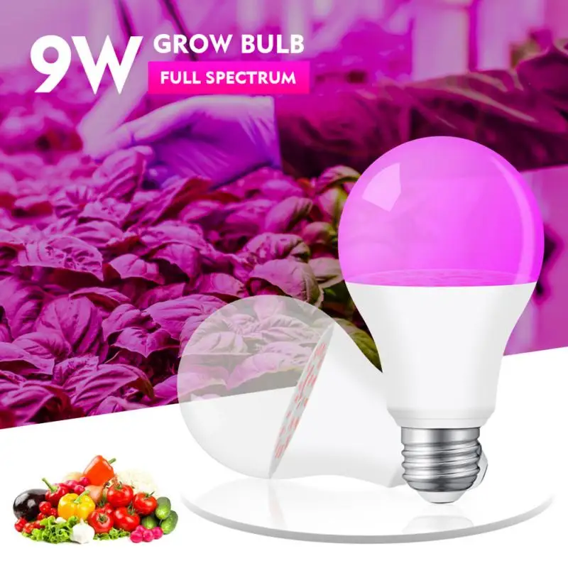 

1pcs LED Grow Light Bulb 18leds Full Spectrum 9W E27 Leds Growing Bulbs For Indoor Hydroponics Flowers Plants LED Growth Lamp