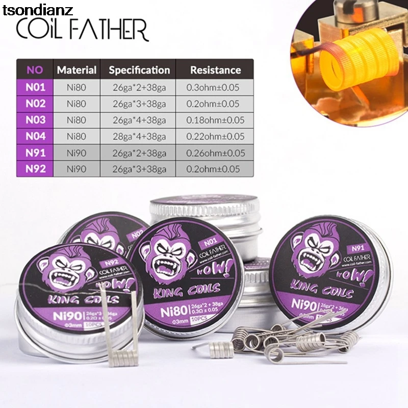 

Катушка для электронной сигареты Coil Father Alien Coil King Ni80 Fused Clapton Ni90