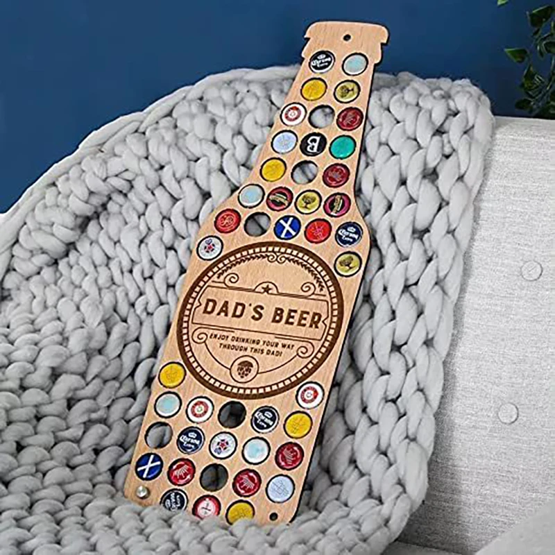 

Dad's Beer Beer Bottle Cap Collection Plate Home Wall Decoration Wooden Beer Cap Collector Wall Art Decoration Father's Day Gift