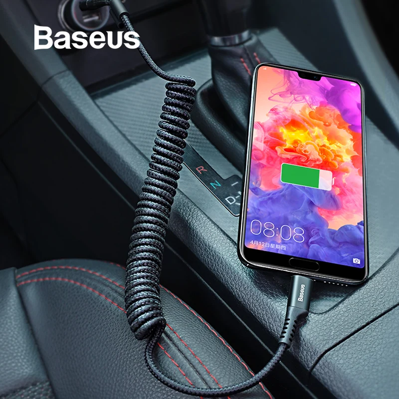 Baseus гибкий usb type-C кабель для samsung Galaxy S9 Plus 2A кабель передачи данных для быстрой зарядки нейлоновый Плетеный USB C кабель для huawei P20