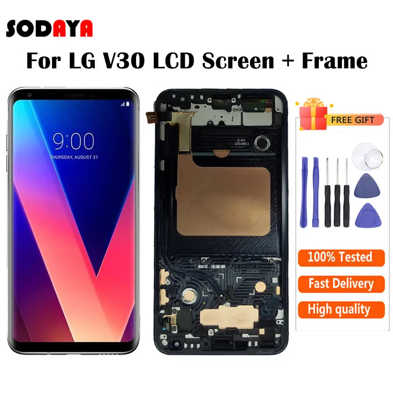 ЖК-экран 6 0 дюйма для LG V30 с цифровым преобразователем экрана кодирующий