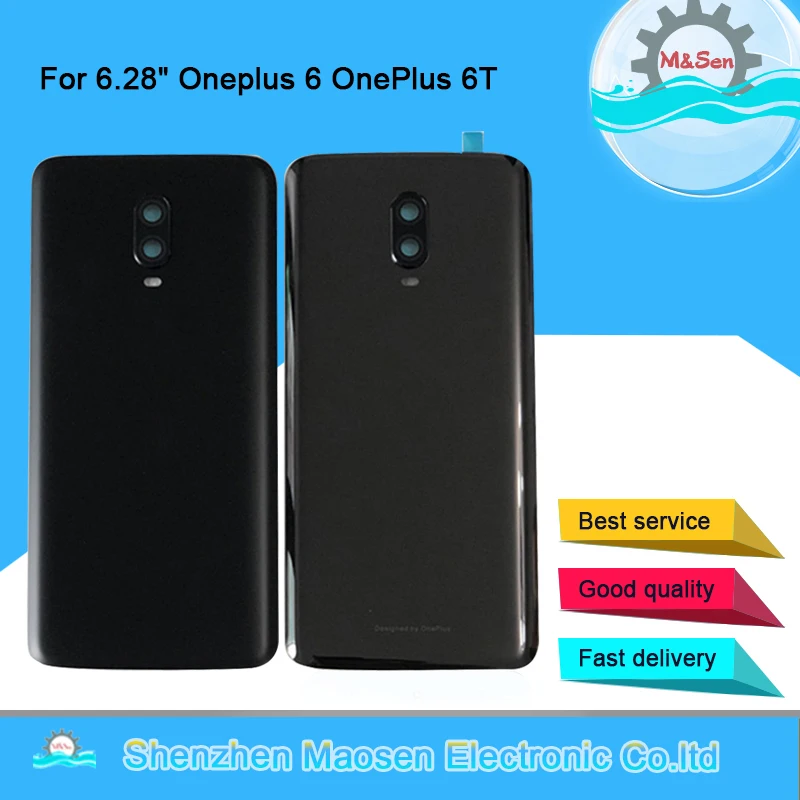 M& Sen для 6,2" Oneplus 6, задняя крышка, чехол, корпус+ рамка для камеры+ стеклянная вспышка для объектива с наклейкой на аккумулятор для Oneplus 6