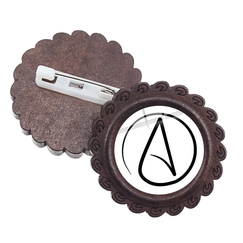 Атеизм движение • круглая брошь на застежке атеист Символ атома материализм