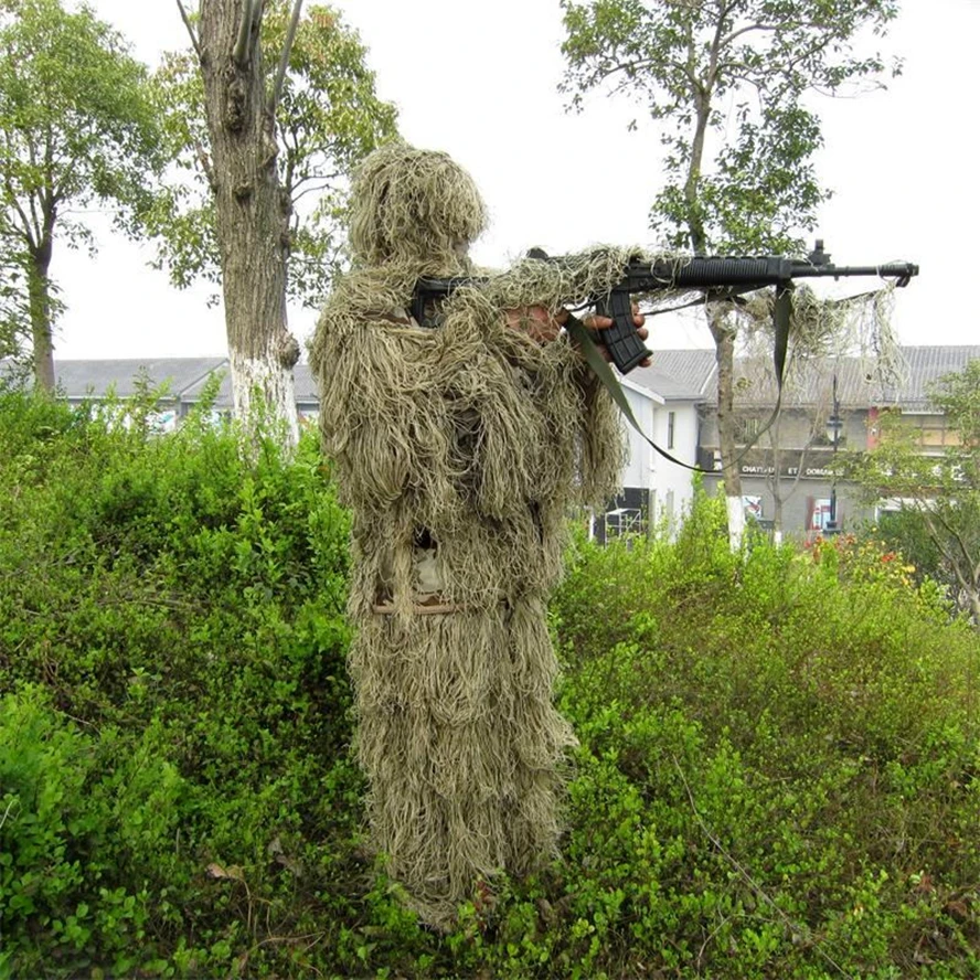 Охотничий костюм Ghillie Камуфляжный лесной 3D Тактический Костюм снайперская