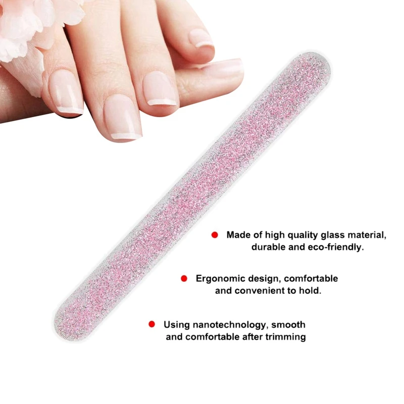 Glass Nail File Crystal Shiner Nano Mini Buffers Block with Portable Case for Natural Nails | Красота и здоровье
