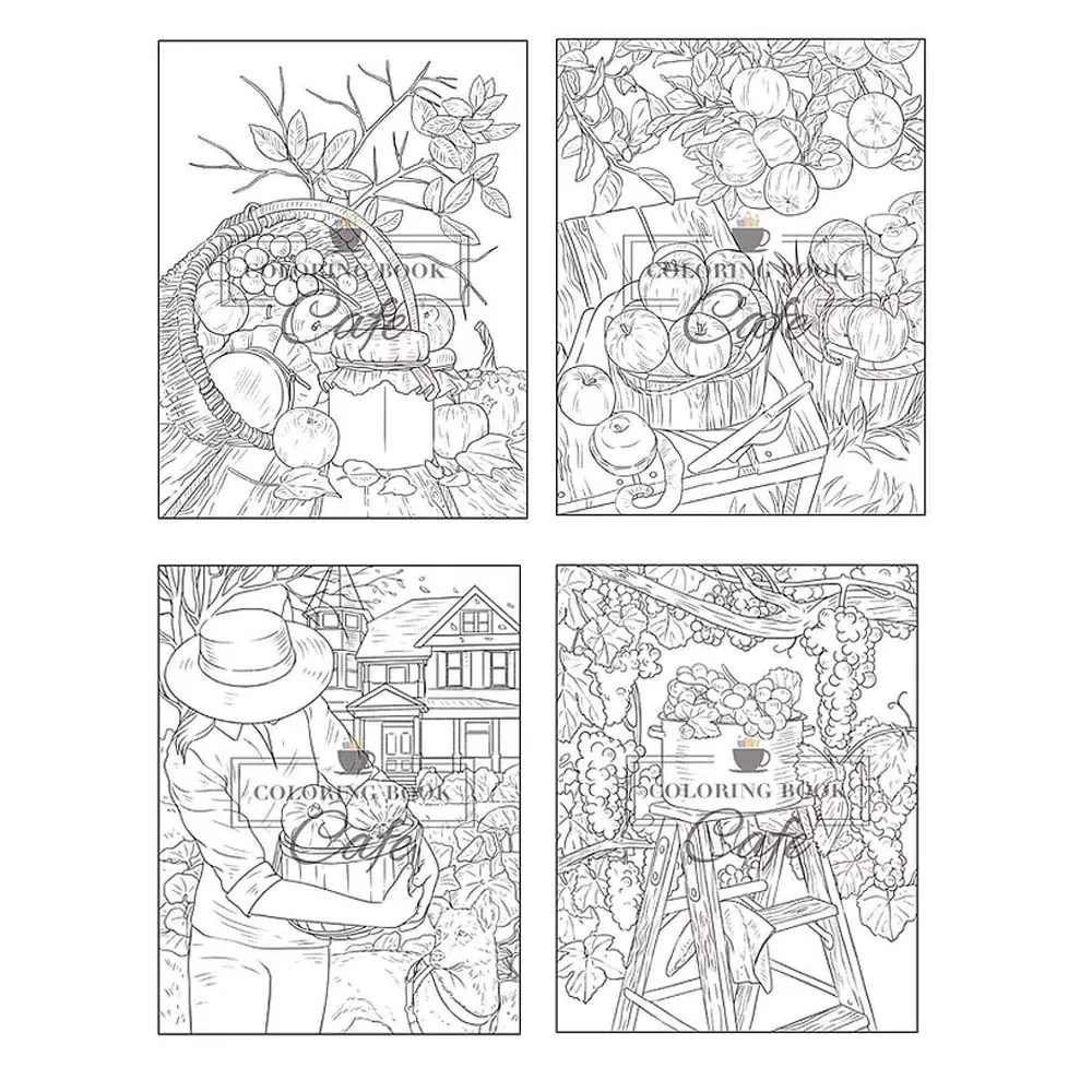 Ceny Kraj Jesień Kolorowanka: Wyposażony W Urocze Jesienne Sceny, Piękne Zwierzęta Gospodarskie I Relaksujące Krajobrazy Kraju 25-page