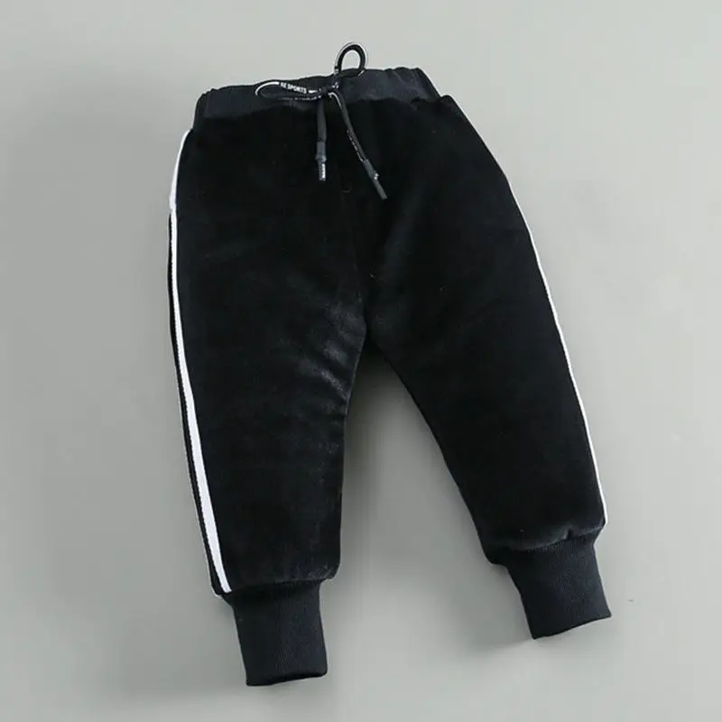 Модные Хлопковые Штаны с бархатной подкладкой для девочек зимние теплые штаны