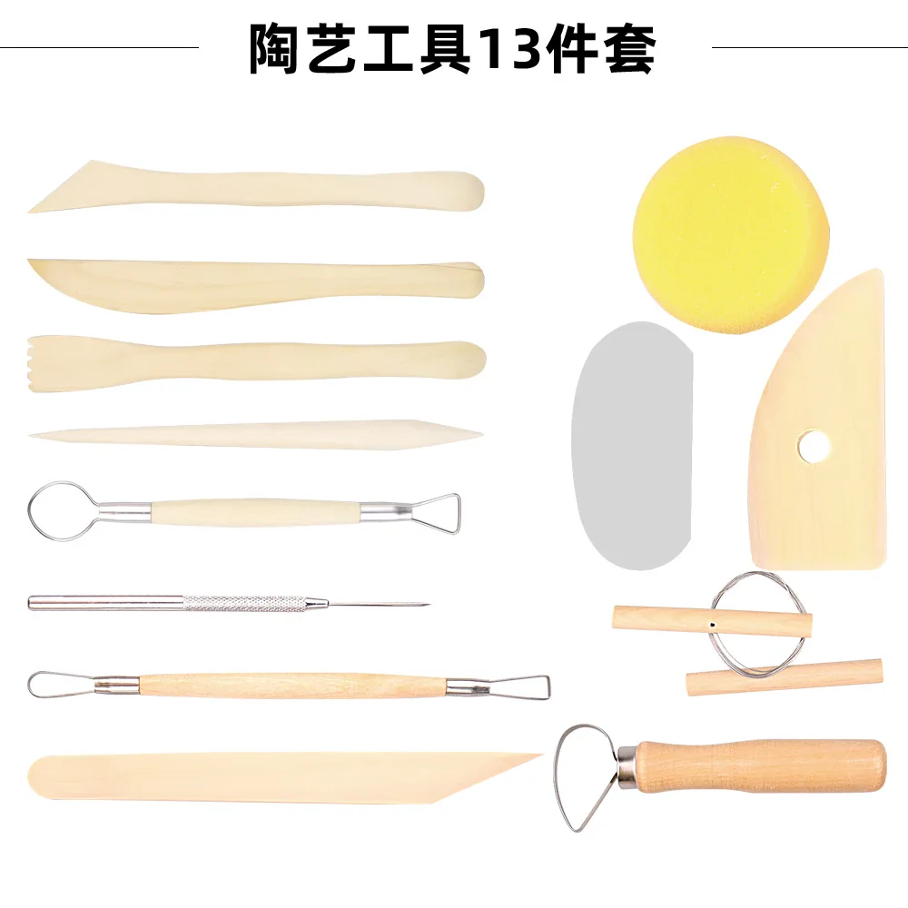 

13pcs Ceramic Clay Tools Set Clay Wax Pottery Tool Kit Ceramics Wax Carving Sculpting Modeling Tools Pottery Molding Art Tools