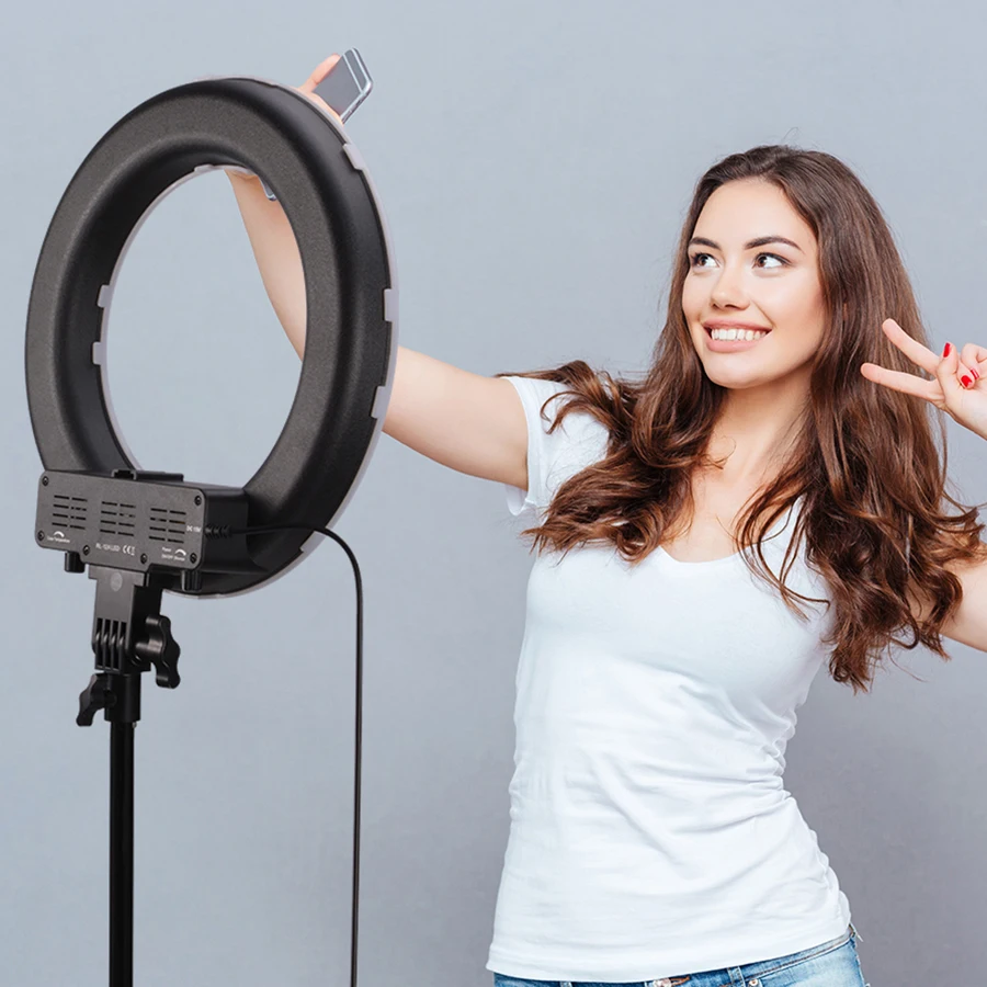 MAMEN 12 дюймов светодиодный кольцевой светильник для селфи с регулируемой яркостью