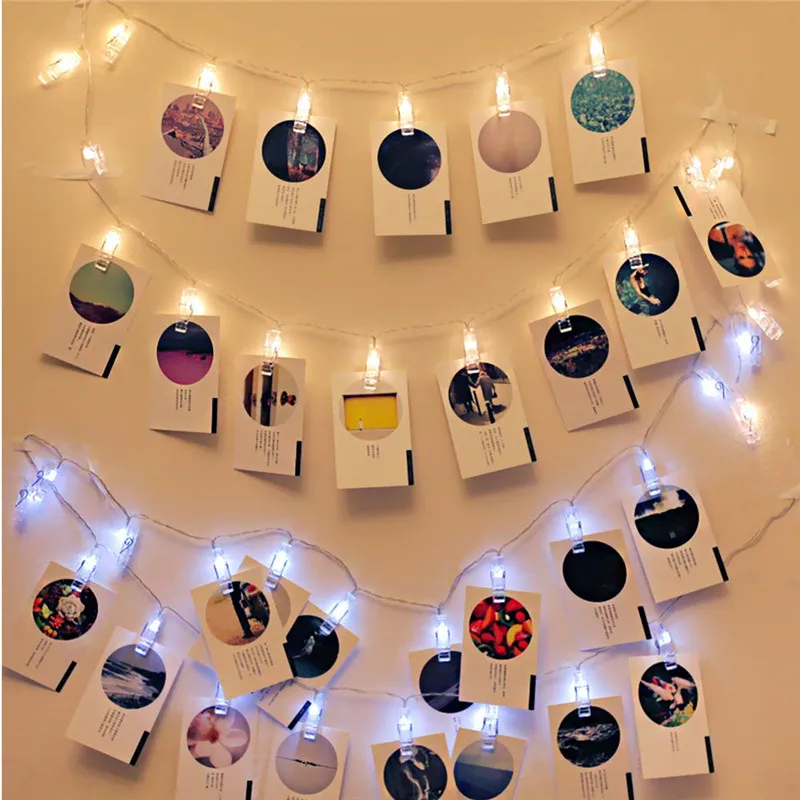 DIY 1,5 м, 2 м, 3 м, 5 м, мини светодиодный фотозажим, гирлянда, Сказочная лампа, новогодняя, Рождественская, свадебная, домашний декор, батарейный блок