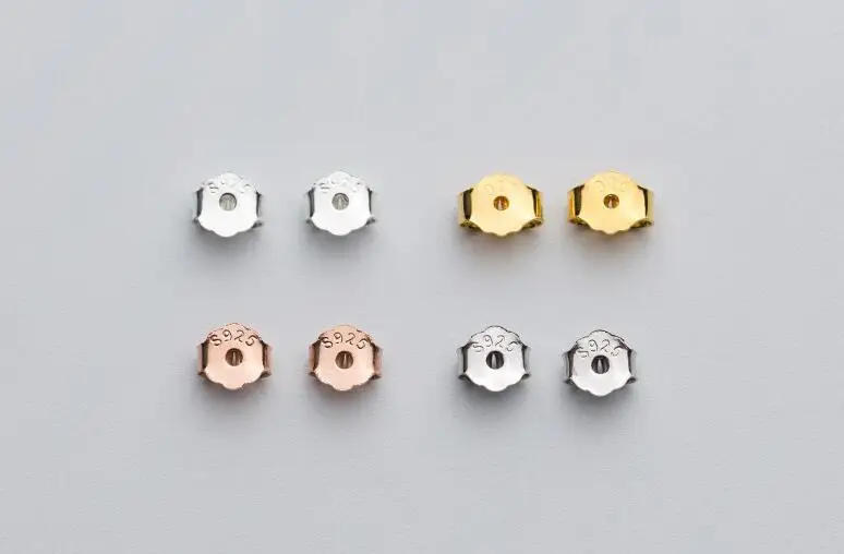 Заглушки для сережек в виде бабочек серебро 100% пробы золотистые розовые 4 5 мм 10