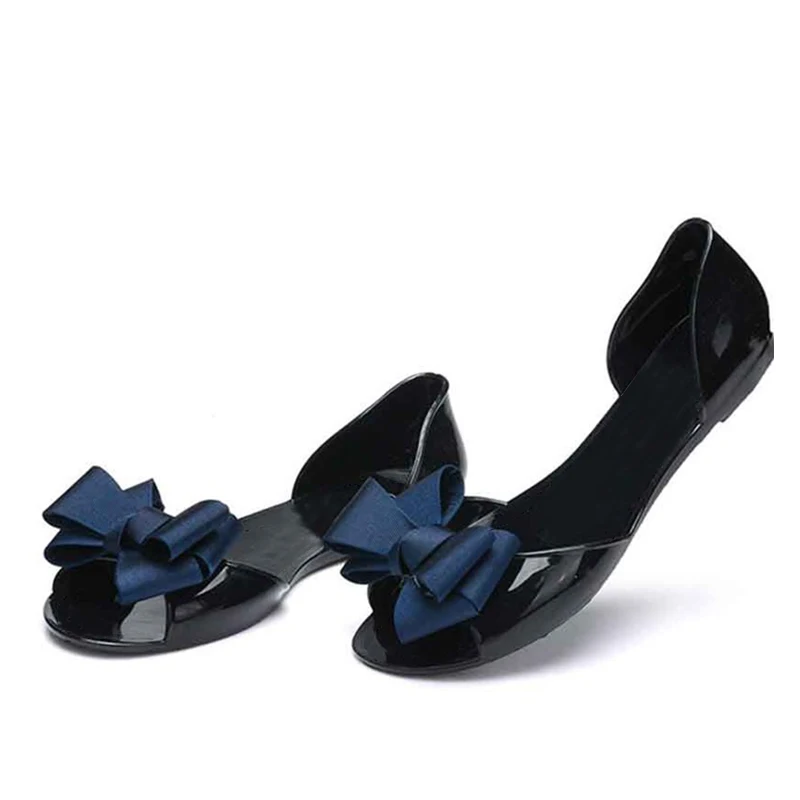 Сандалии желе женские на плоской подошве мягкие туфли без застежки открытый