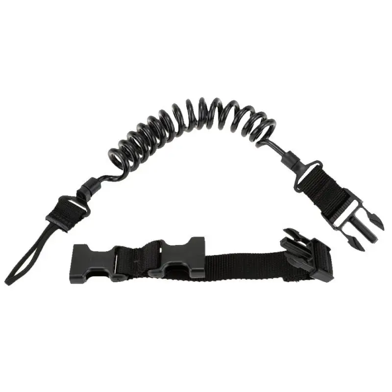 

Tactical Pistol Lanyard Sling Elastic Gun Handgun Secure Spring Telescopic Combat Army Military Elastic Sling Ropes Buckle TSLM1