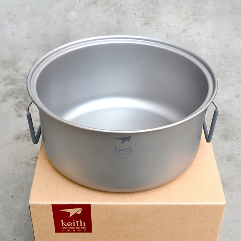 Keith 2.5L кастрюля из титана, горшок для кемпинга, походов, походов, охоты, пикника, посуда, подвесной горшок, легкий 350 г Ti6018