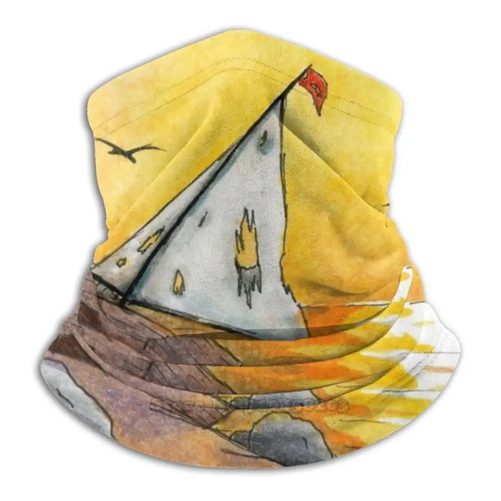 

Wrecked Boat Cycling Motorcycle Headwear Washable Scarf Neck Warmer Mask Watercolor Watercolour Watercolour Art Beach Summer