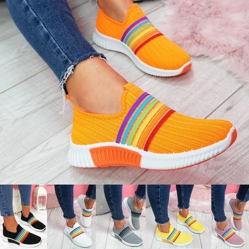 Женские кроссовки Летние носки Дышащие Модные женские мокасины в Корейском