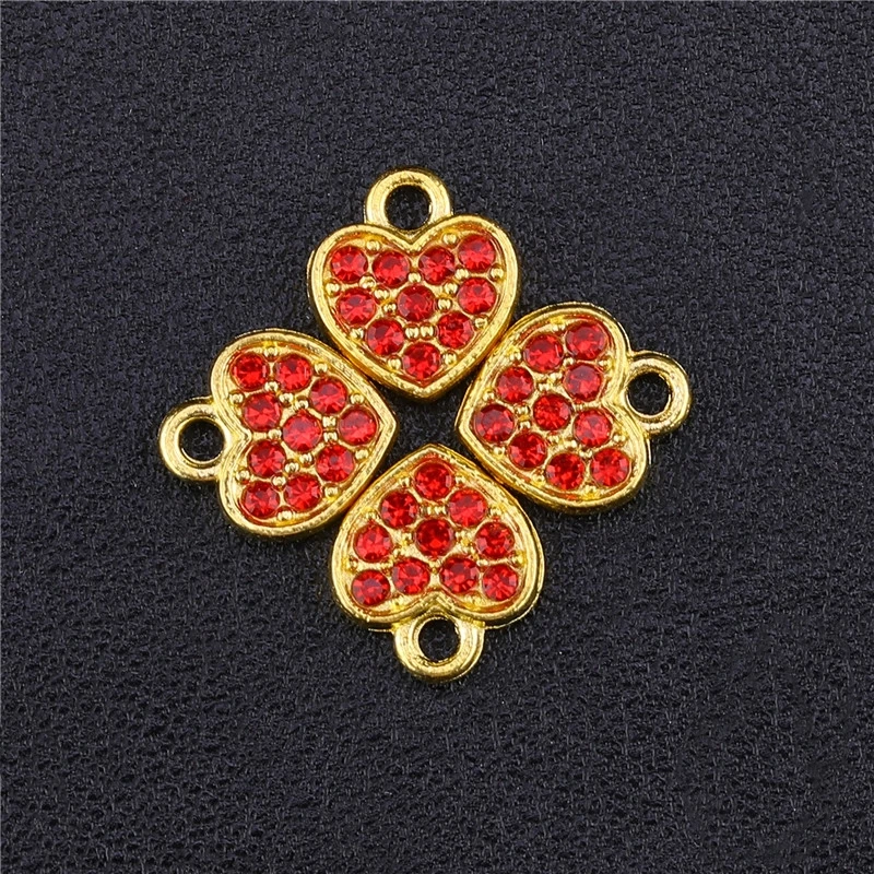 As Photo 10 Pieces Juya DIY эмалированные Очаровательные Подвески Supplis Cz Стразы в форме сердца Национальный флаг США амулеты для создания модных ювелирных изделий - Окраска металла: As Photo 10 Pieces
