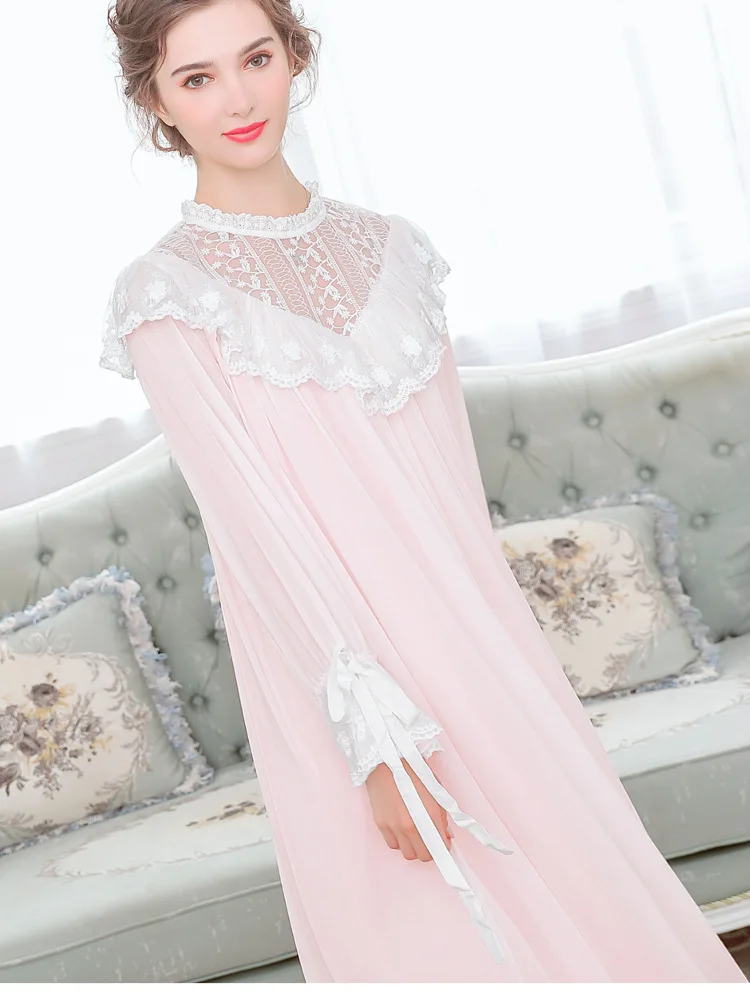 Женская кружевная пижама с длинным рукавом свободного размера | одежда