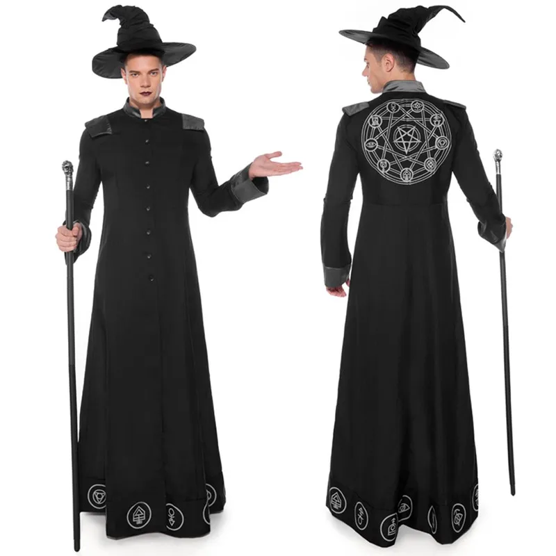 Halloween Costumes Gothic Wizard Costume European Religious Men Priest Uniform Fancy Cosplay ropa halloween J6 | Тематическая