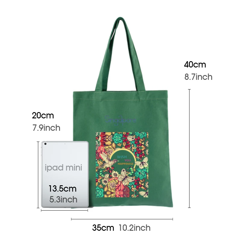 

Women Canvas Shopping Bags Animal Printing Simple Reusable Grocery Tote Bag Large Capacity Cotton Cloth Shoulder Bags For Ladies