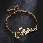BFF ювелирные изделия персонализированный именной браслет для женщин пользовательские буквы инициалы Корона имя браслеты с подвесками детский подарок дружбы