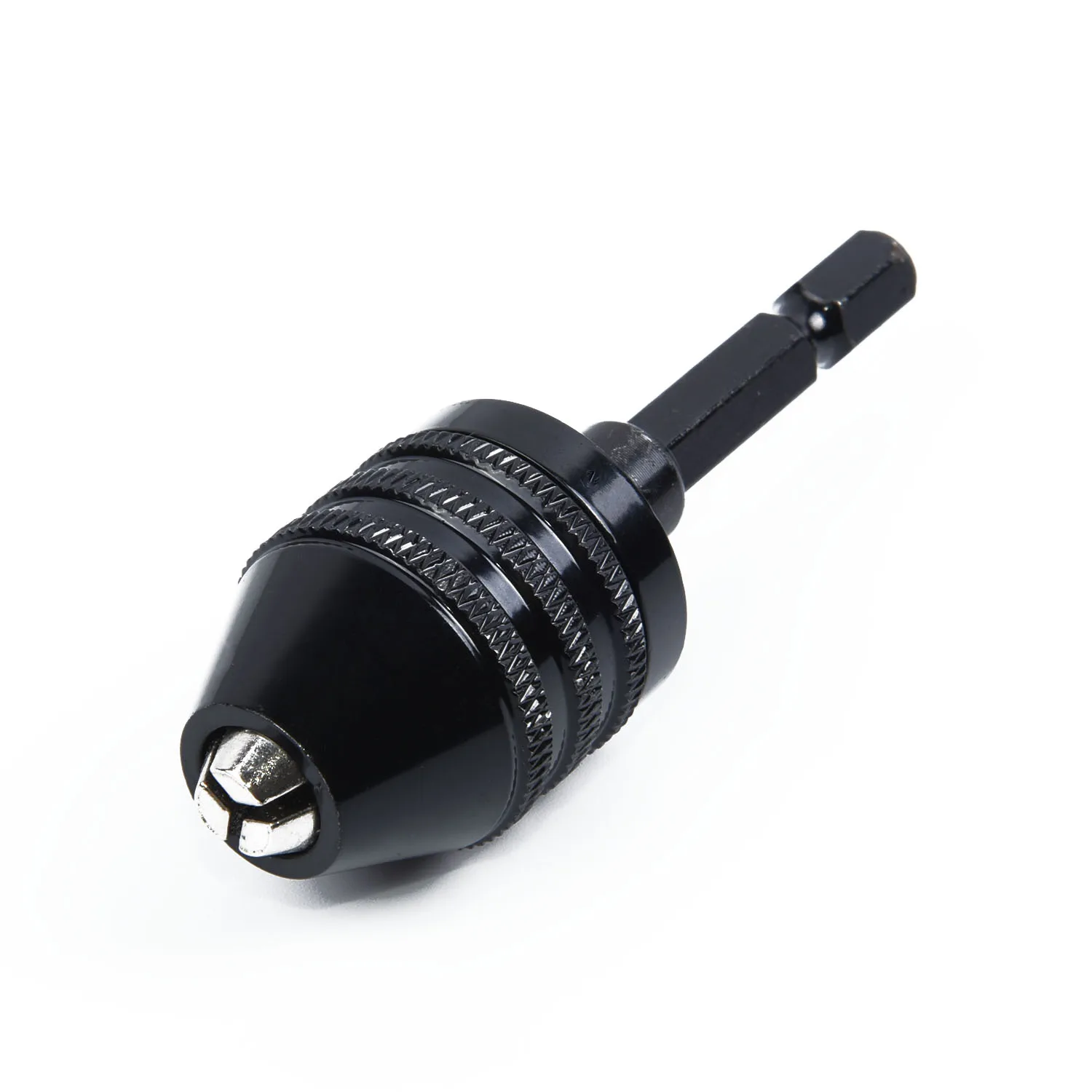 

Keyless Drill Chuck Screwdriver Impact Driver Adaptor 1/4 Shank Drill Black