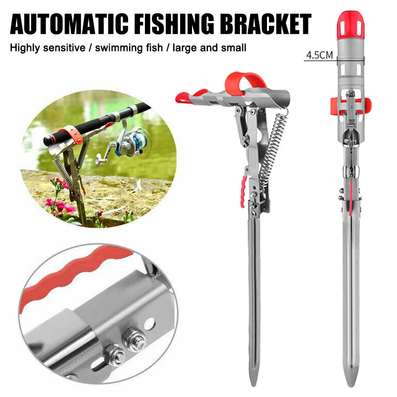 High Quality Stainless Steel Fishing Rod Holder with Automatic Tip-Up Hook Setter Spring Tool MD88 | Красота и здоровье