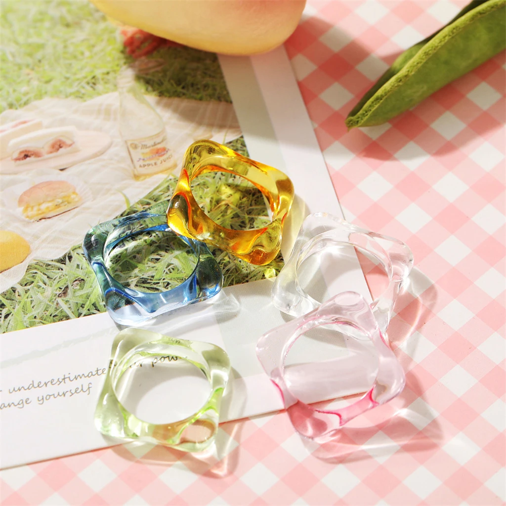 

【Q2D2574】Creative macaron color fashion joint ring color diamond ring ring