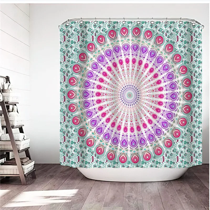 

Bohemia Mandala Shower Curtain Waterproof Thick Frabic Bathroom Curtains Home Decoration Bathroom Curtains with 12 Hooks