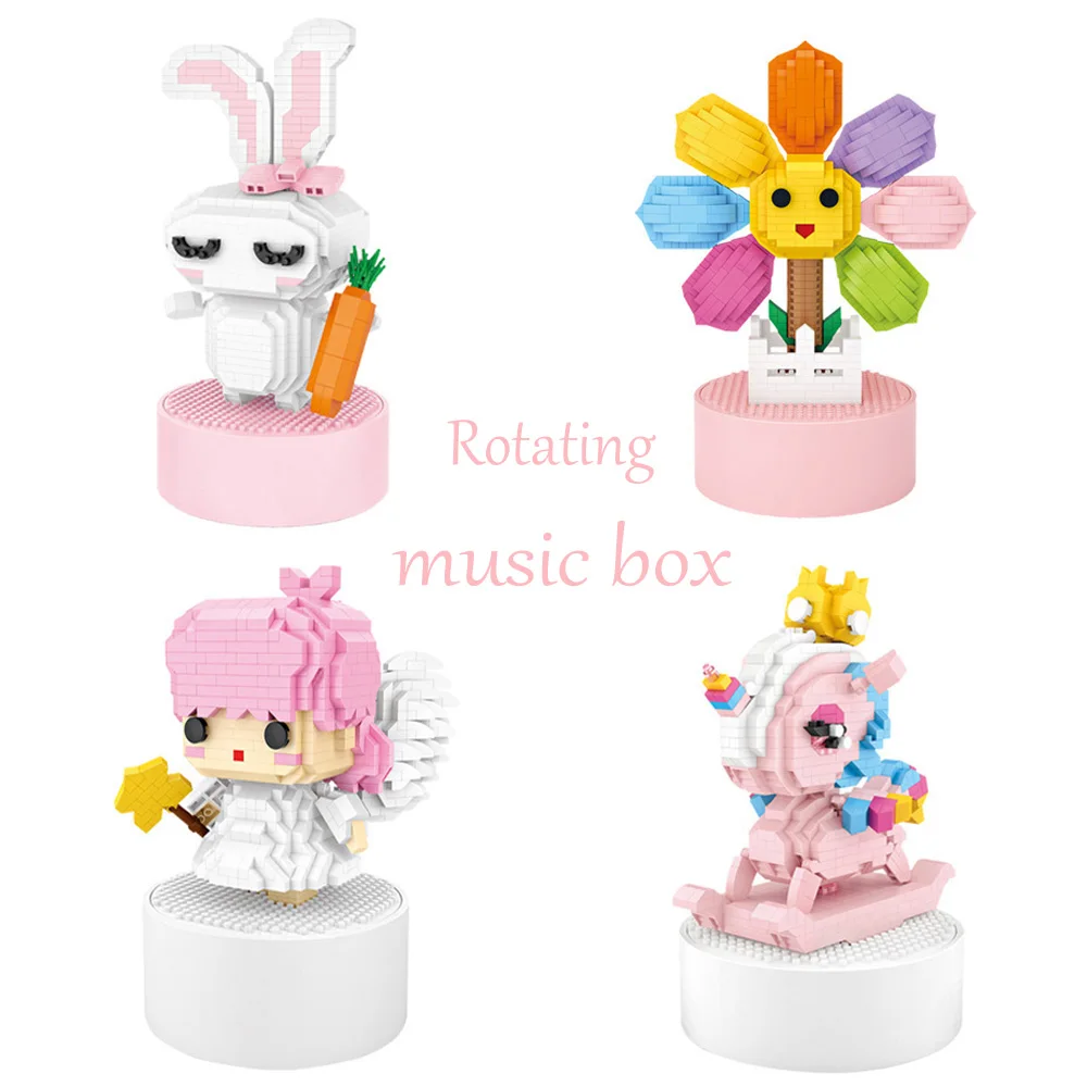 

Новинка 2020, музыкальные игрушки, шкатулка серии для девочек, музыкальные игрушки, блоки, ангел, кролик, лошадь, музыкальная шкатулка, креатив...