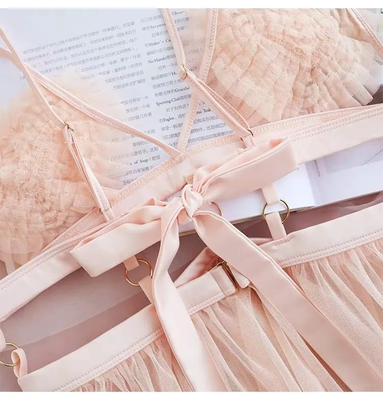 Розовая Сексуальная ночная рубашка прозрачное Сетчатое ажурное Сексуальное