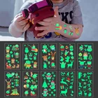 5 шт., светящиеся водонепроницаемые наклейки-татуировки с Санта-Клаусом