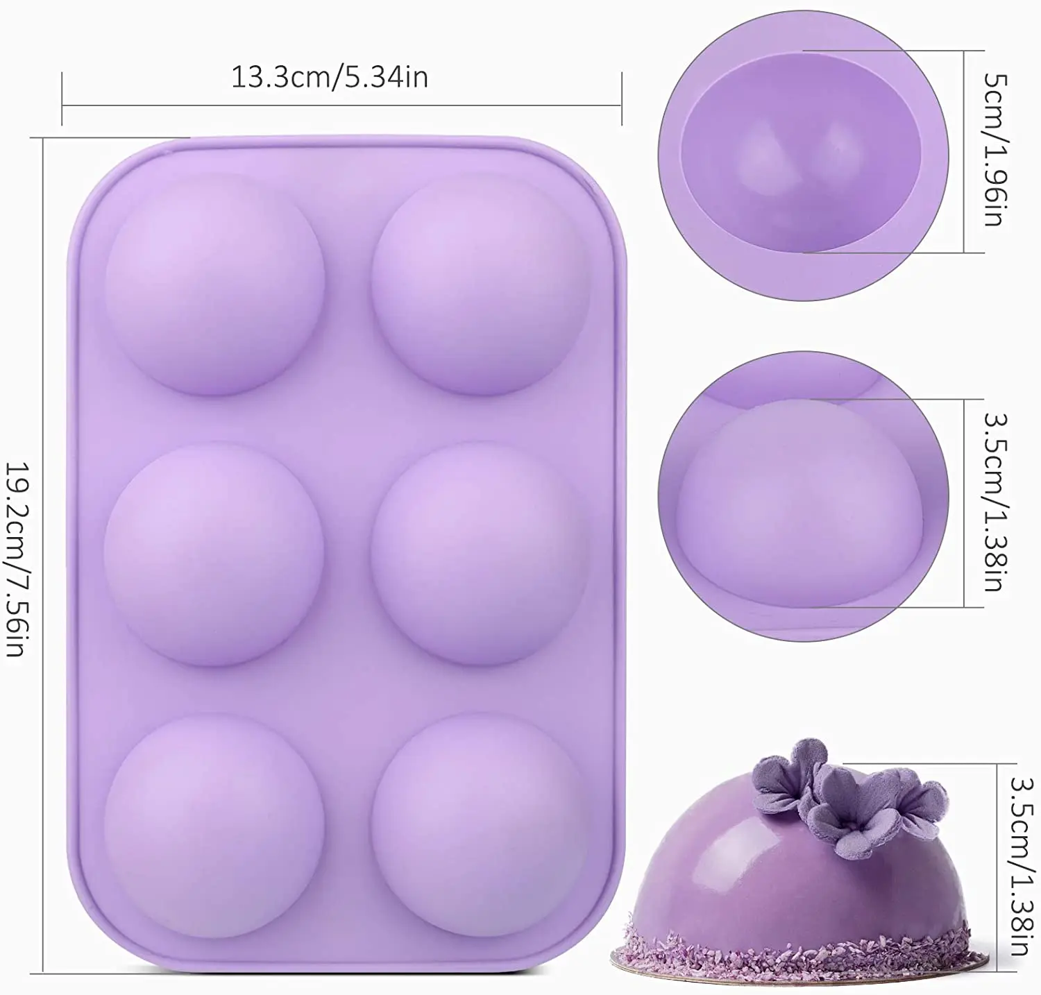 

6 holes Chocolate Sphere Mold Half Ball Mold Hemisphere Shape Silicone Chocolate Cake Mousse Dessert Baking Pastry Bakeware