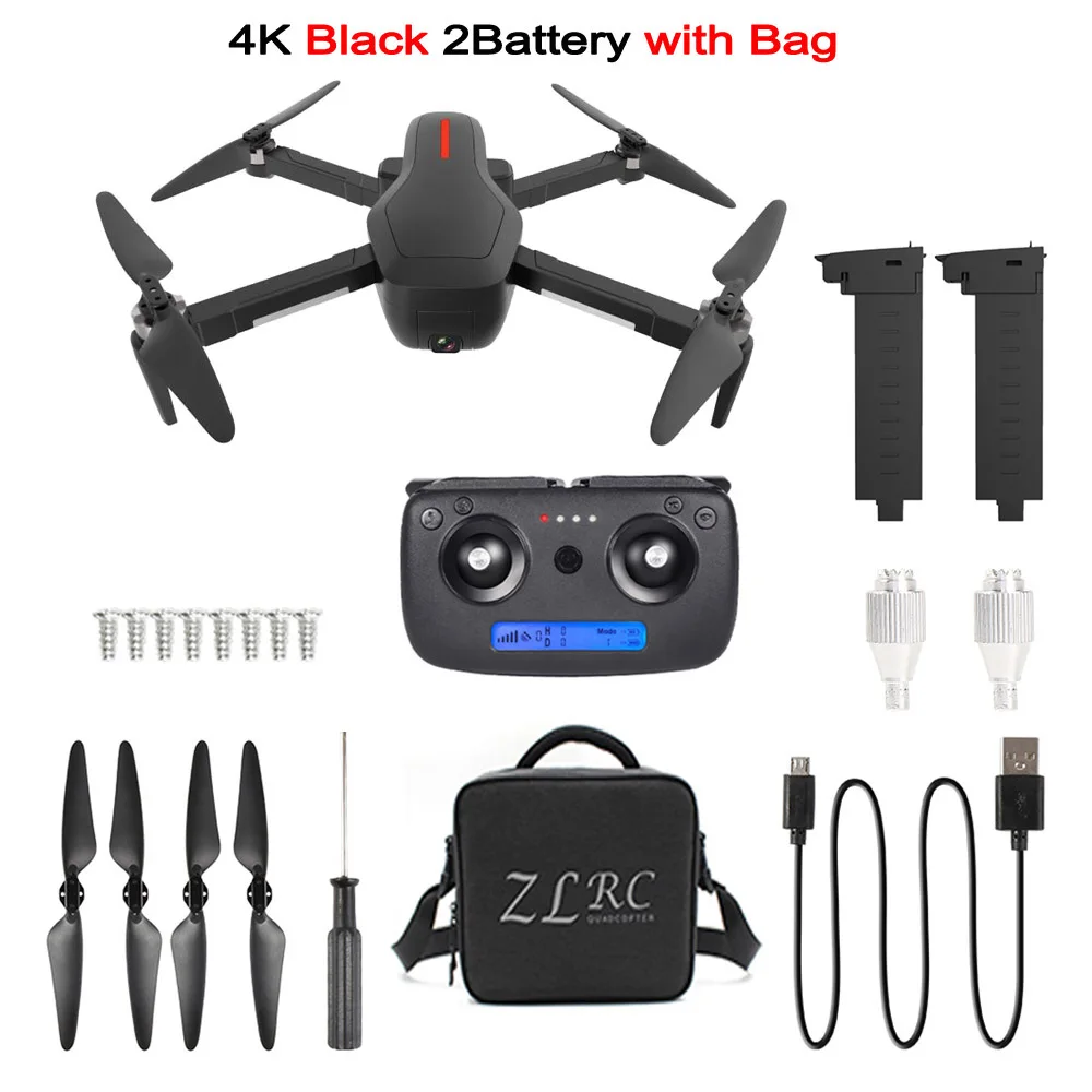 W10 бесщеточный gps Дрон 5G Wifi FPV RC Дрон с камерой 4K Ultra HD складной RC Квадрокоптер VS F11 SG906 SG106 4K камера Дрон - Цвет: W10 4K 2BAT Bag B