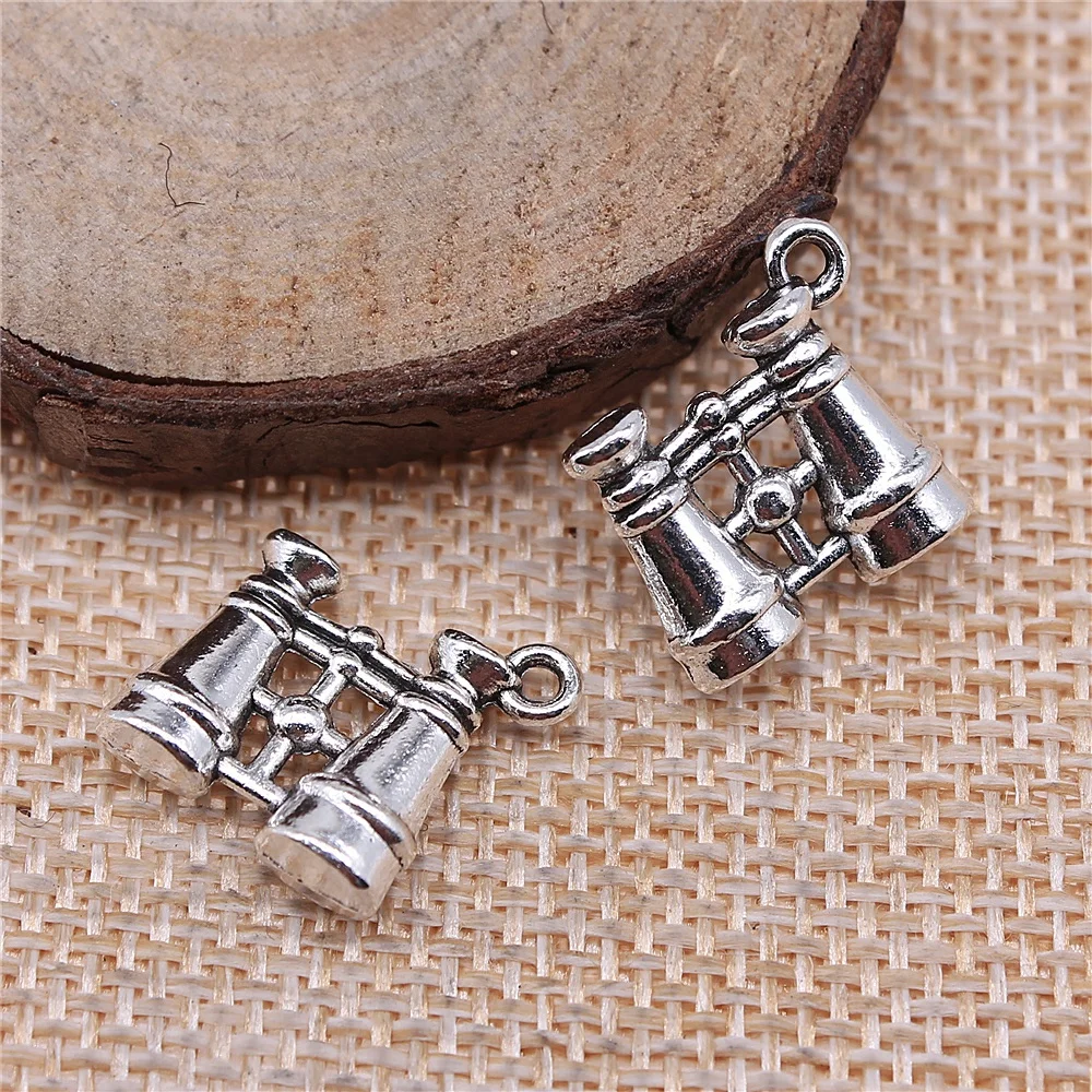 

free shipping 27pcs 15x15mm antique silver telescope charms diy retro jewelry fit Earring keychain hair card pendant accessories