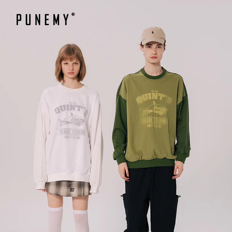 Ретро Хип-хоп мужские толстовки с круглым вырезом Harajuku уличная одежда пэчворк
