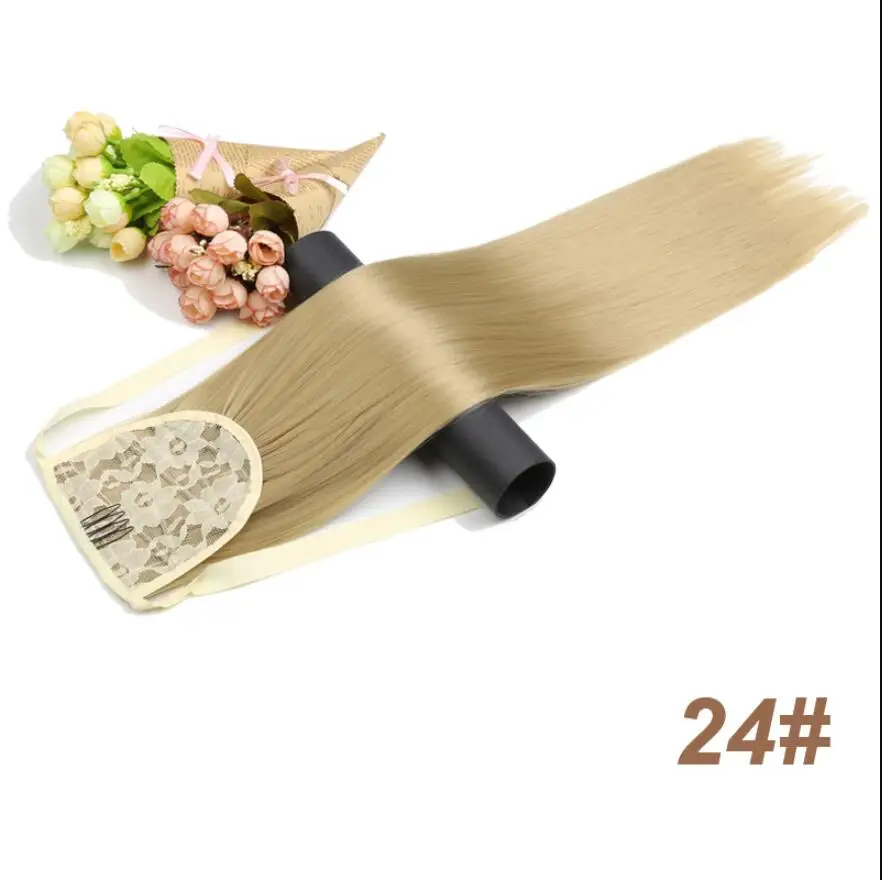Xinran22 дюйма, 1 шт., конский хвост, волосы для наращивания, прямые, на заколках, синтетические, на шнурке, шиньоны, конский хвост, волосы для наращивания для женщин