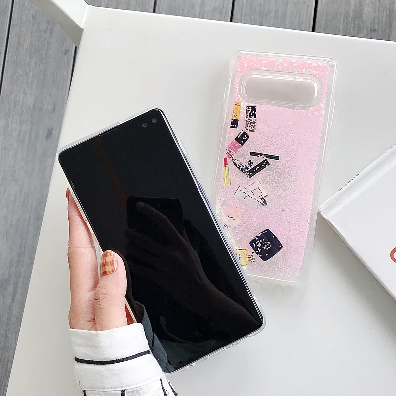 Lipstick Quicksand Case For Samsung Galaxy Note 10 Pro Dynamic Liquid Glitter Protective shockproof phone Back Cover Coque |