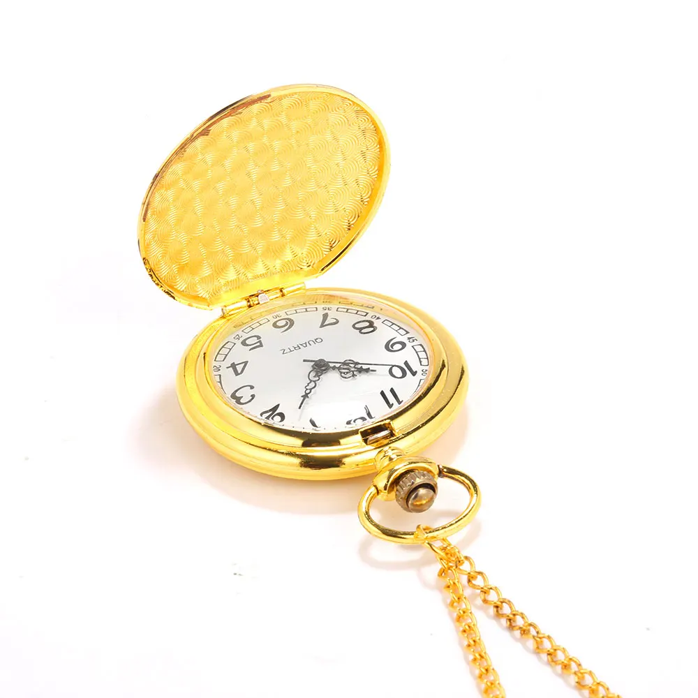 8813 большие карманные часы с золотой надписью на английском языке в римском