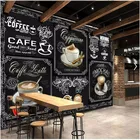 Настенная 3D обои в европейском и американском стиле, ретро, ручная роспись, черная доска, кофейное питание, Настенная 3D картина для стен