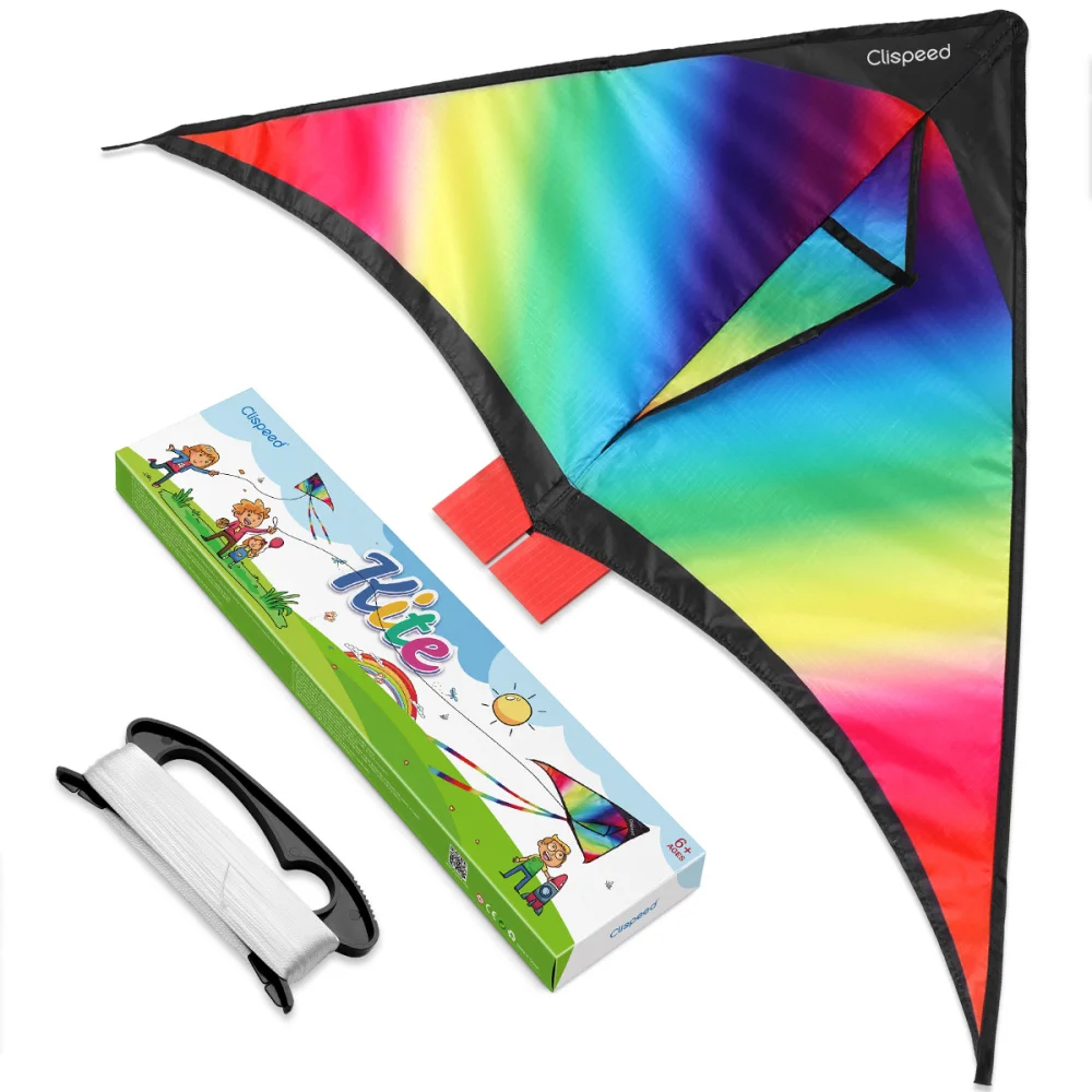 

Clispeed Flying Kite Rainbow Kid's Kite with Winder with String Children Toys for Outdoor Games Activities