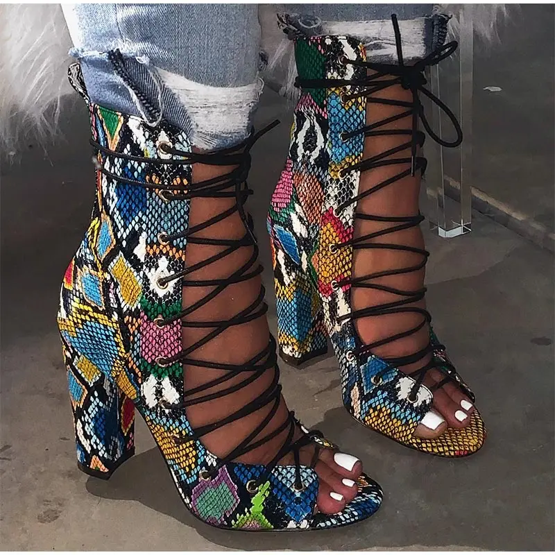 Новинка туфли лодочки на каблуке с перекрестной шнуровкой женские сандалии в