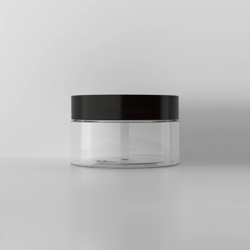 100g Clear Plastic Jar With Black Lid Cosmetic jars Empty Cosmetic Containers Sample Containers Cream Jars Cosmetic Packaging