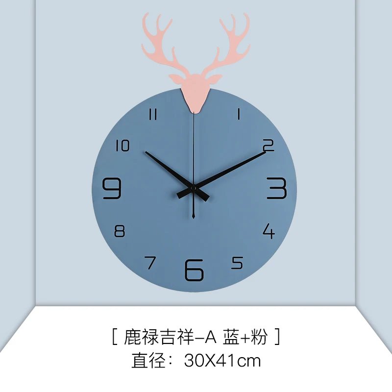 

Nordic 3d Wall Clock Metal Modern Deer Head Living Room Big Clock Creative Wall Watches Home Decor Duvar Saati Girl Gift FZ614
