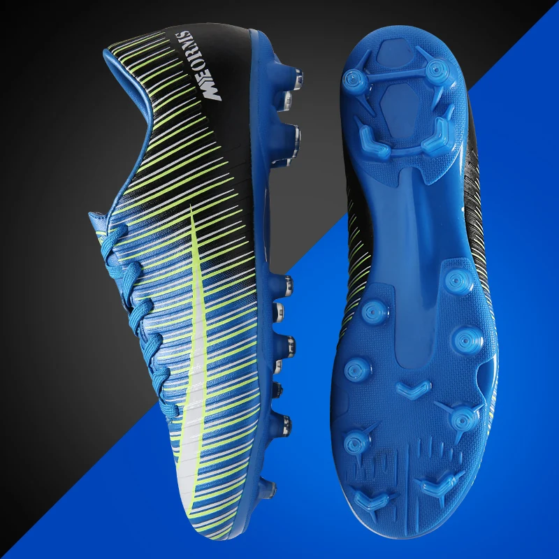 Унисекс футбольная обувь с длинными шипами футбольные ботинки FG/TF уличные бутсы