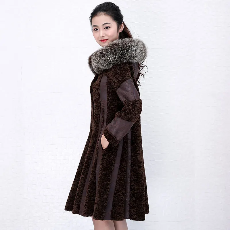 Пальто с натуральным мехом осенне зимняя куртка женская одежда 2020 корейское
