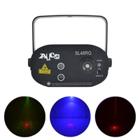 aucd mini remote control 48 gobos red green laser projector lights mix 3w blue led dj home party show stage wash lighting sl48rg