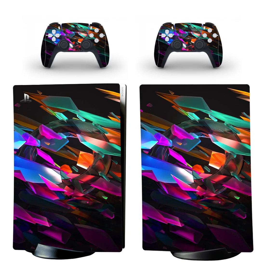 

Стильная наклейка в виде фрагмента PS5 Digital Edition для консоли Playstation 5 и 2 контроллера, наклейка виниловая Защитная Skins 1